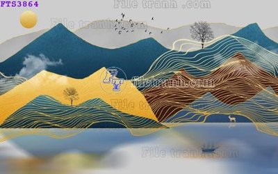 File in trần File in tranh tường hiện đại FTS3864 (bản gốc) đại dương