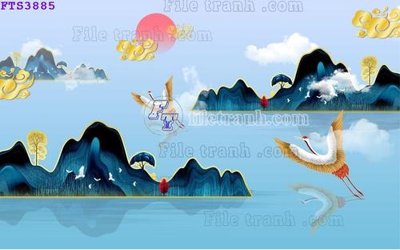 Ảnh gốc File in tranh tường hiện đại FTS3885 (nét căng) in mica