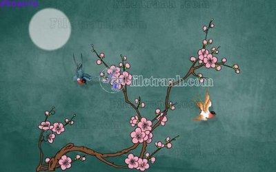 File in lụa File in tranh tường hiện đại FTS4076 (tân cổ điển) File in tranh tường hiện đại FTS4076