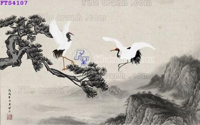 File in trần File in tranh tường hiện đại FTS4107 (bản gốc) hoa văn