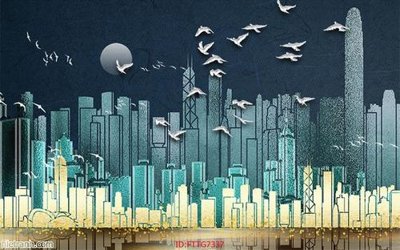 File gốc Tranh tường 3d tối giản hiện đại FTTG7337 (PNG) chất lượng cao