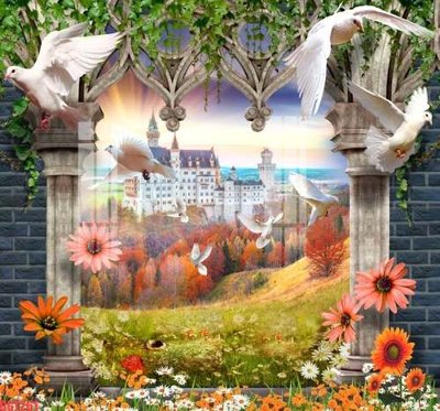 File PSD File tranh gốc họa tiết giấy dán tường GGT261 (gốc) tách lớp chi tiết