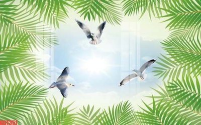 File tranh File tranh gốc họa tiết giấy dán tường GGT351 (file gốc) chủ đề phong thủy