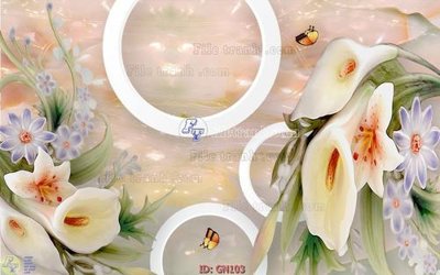 File gốc File tranh giả ngọc GN103 (in lụa) hoa văn cổ điển