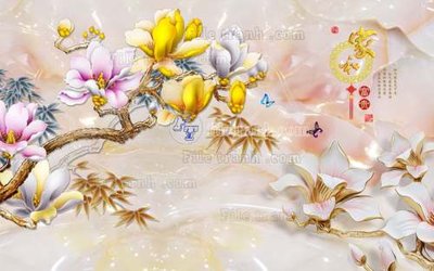 File gốc File tranh in tường giả ngọc GN2065 (in tráng gương) nghệ thuật