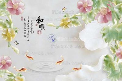 File gốc File tranh in tường giả ngọc GN2185 (in 3D) cho trang trí