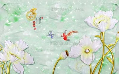 File gốc File tranh in tường giả ngọc GN2381 (in lụa) hoa văn cổ điển