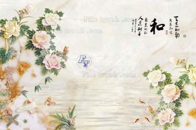 File gốc File tranh in tường giả ngọc GN2416 (in tráng gương) hiện đại