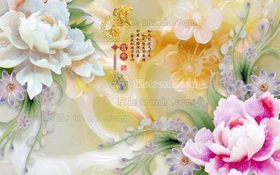 File ảnh File tranh in tường giả ngọc GN2434 (gốc) cho trang trí nội thất