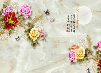 Hình ảnh file gốc File tranh in tường giả ngọc GN2553 cho in UV