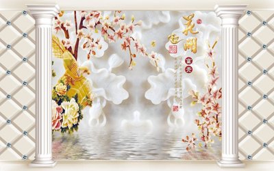 File gốc File tranh in tường giả ngọc GN3062 (in tráng gương) ốp tường