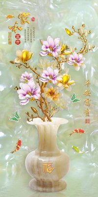 File tranh File tranh in tường giả ngọc GN3262 (bản gốc) in lụa 3D