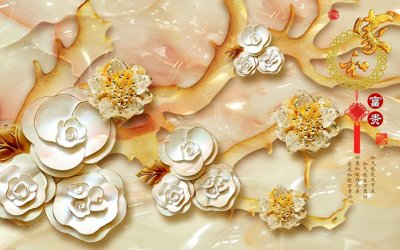 File gốc File tranh in tường giả ngọc GN3371 (in tráng gương) ốp tường