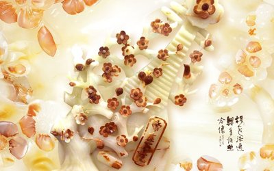 Ảnh gốc File tranh in tường giả ngọc GN3396 (siêu chi tiết) để in ấn