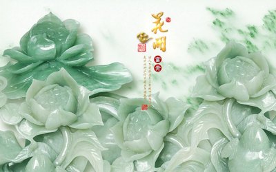 File gốc File tranh in tường giả ngọc GN3484 (in lụa) họa tiết 3D