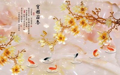 File in lụa File tranh in tường giả ngọc GN3963 (chất lượng cao) File tranh in tường giả ngọc GN3963