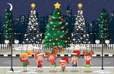 Cung cấp file tranh gốc File phông sân khấu background banner giáng sinh noel 2025 GS1095 độc quyền