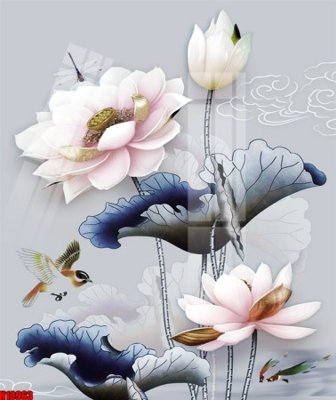 File tranh gốc in trần nhà File tranh gốc in tranh tường nền tổng hợp H10963 3D