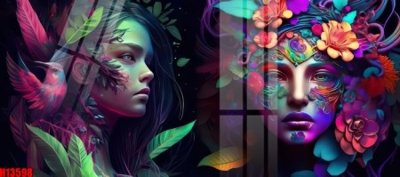 File tranh in trần 3D File tranh gốc in tranh tường nền tổng hợp H13598 (ảnh gốc)