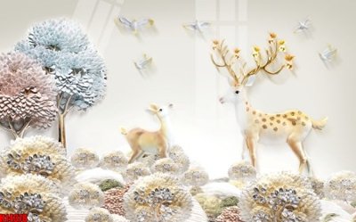 File gốc File tranh gốc in tranh tường nền tổng hợp H14378 (in 3D) cho trang trí