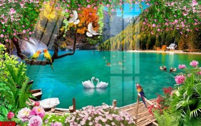 File tranh File tranh gốc in tranh tường nền tổng hợp H16276 (bản gốc) in lụa dán tường