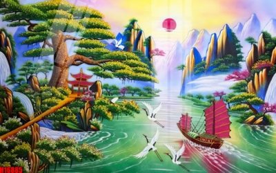 Tải file File tranh gốc in tranh tường nền tổng hợp H16885 (gốc) chủ đề tôn giáo