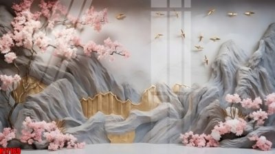 File gốc File tranh gốc in tranh tường nền tổng hợp H17169 (in lụa) cao cấp