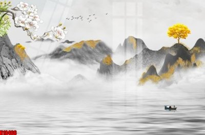 File tranh File tranh gốc in tranh tường nền tổng hợp H18466 (file gốc) chủ đề phong thủy