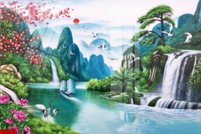 File tranh in tráng gương File tranh gốc in tranh tường nền tổng hợp H18980 (siêu nét)