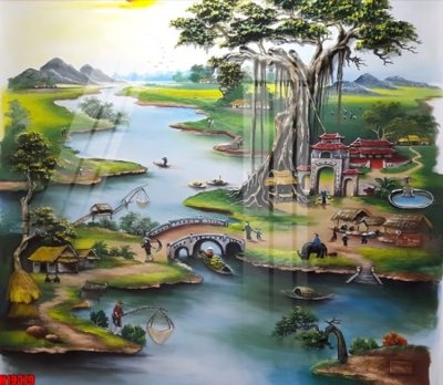 File gốc File tranh gốc in tranh tường nền tổng hợp H19379 (in lụa) tranh thuận buồm