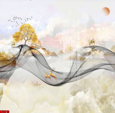 File gốc File tranh gốc in tranh tường nền tổng hợp H20219 (AI/EPS) cho in ấn