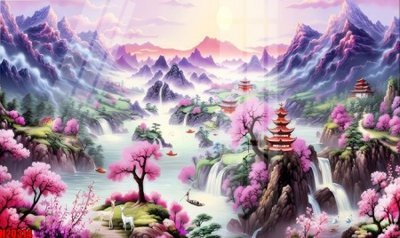 File gốc File tranh gốc in tranh tường nền tổng hợp H20314 (in lụa) tranh thuận buồm