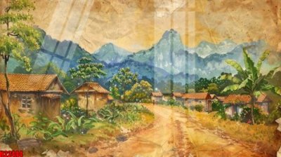 File gốc File tranh gốc in tranh tường nền tổng hợp H22444 (in lụa) tranh mã đáo