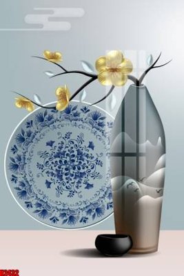 File ảnh File tranh decor tranh bộ treo tường tổng hợp H2432 (gốc) in backdrop sự kiện