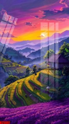 File tranh gốc in trần nhà File tranh gốc in tranh tường nền tổng hợp H25897 3D