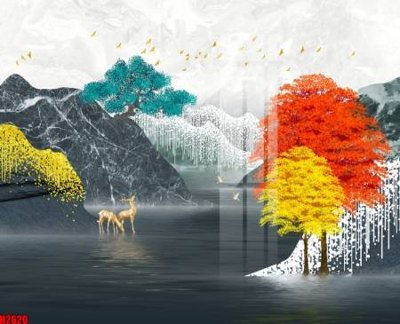 Download file File tranh decor tranh bộ treo tường tổng hợp H2620 (gốc) in mica cao cấp