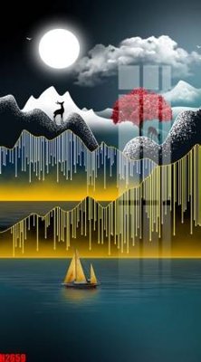 File gốc File tranh decor tranh bộ treo tường tổng hợp H2659 (in lụa) tranh thuận buồm