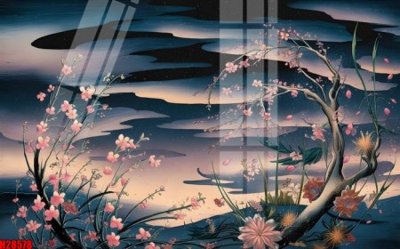 Download file gốc File tranh gốc in tranh tường nền tổng hợp H28578 (in lụa) tranh 3D