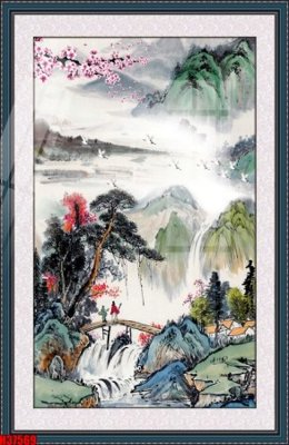 Download file gốc File tranh gốc in tranh tường nền tổng hợp H37569 (in lụa) tranh 3D