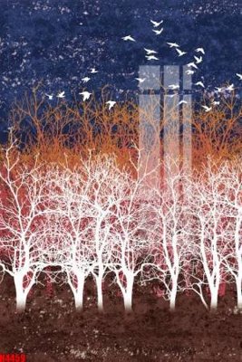 File tranh gốc in trần nhà File tranh decor tranh bộ treo tường tổng hợp H4459 3D