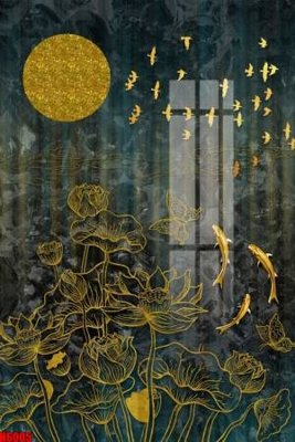 File tranh File tranh decor tranh bộ treo tường tổng hợp H6005 (gốc) in vải canvas