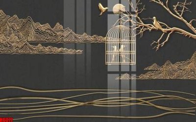 File tranh file tranh nền tường thủy mặc tổng hợp H6077 (gốc) chủ đề con người