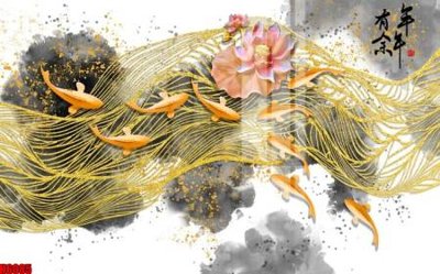 File in ấn cao cấp file tranh nền tường thủy mặc tổng hợp H6085 (file gốc)