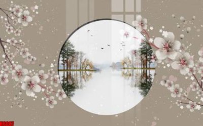 Tải file tranh gốc file tranh nền tường thủy mặc tổng hợp H6087 chất lượng cao