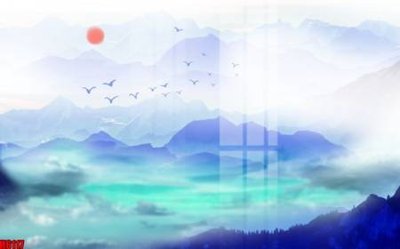 Ảnh gốc file tranh nền tường thủy mặc tổng hợp H6117 (siêu chi tiết) để in ấn