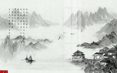 Tải file gốc in lụa file tranh nền tường thủy mặc tổng hợp H6134 siêu nét