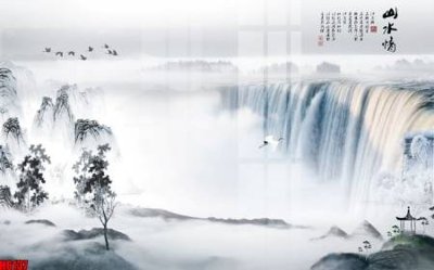 Tải file file tranh nền tường thủy mặc tổng hợp H6137 (gốc) làm file quảng cáo