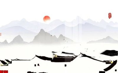 File tranh file tranh nền tường thủy mặc tổng hợp H6186 (bản gốc) in lụa dán tường