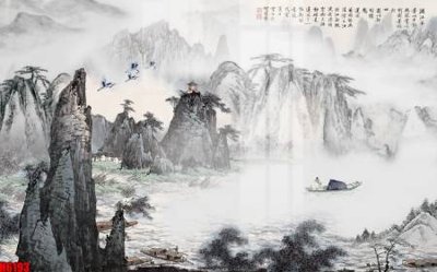 Cung cấp file tranh gốc file tranh nền tường thủy mặc tổng hợp H6193 độc quyền