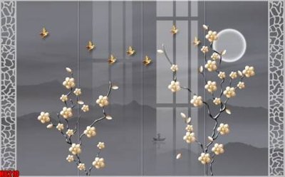 File tranh file tranh nền tường thủy mặc tổng hợp H6210 (bản gốc) treo phòng ăn